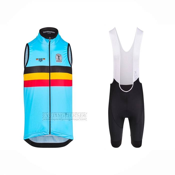 2023 Wind Vest Belgium Light Blue Short Sleeve And Bib Short